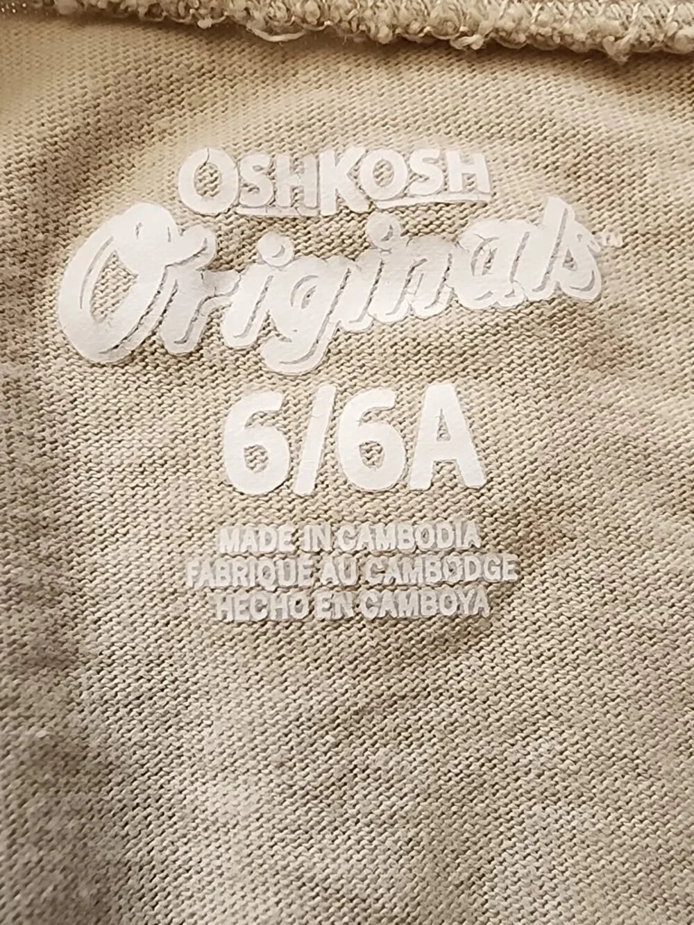 OshKosh Originals Kids Beige Monster Truck Long Sleeve Tee Size 6
